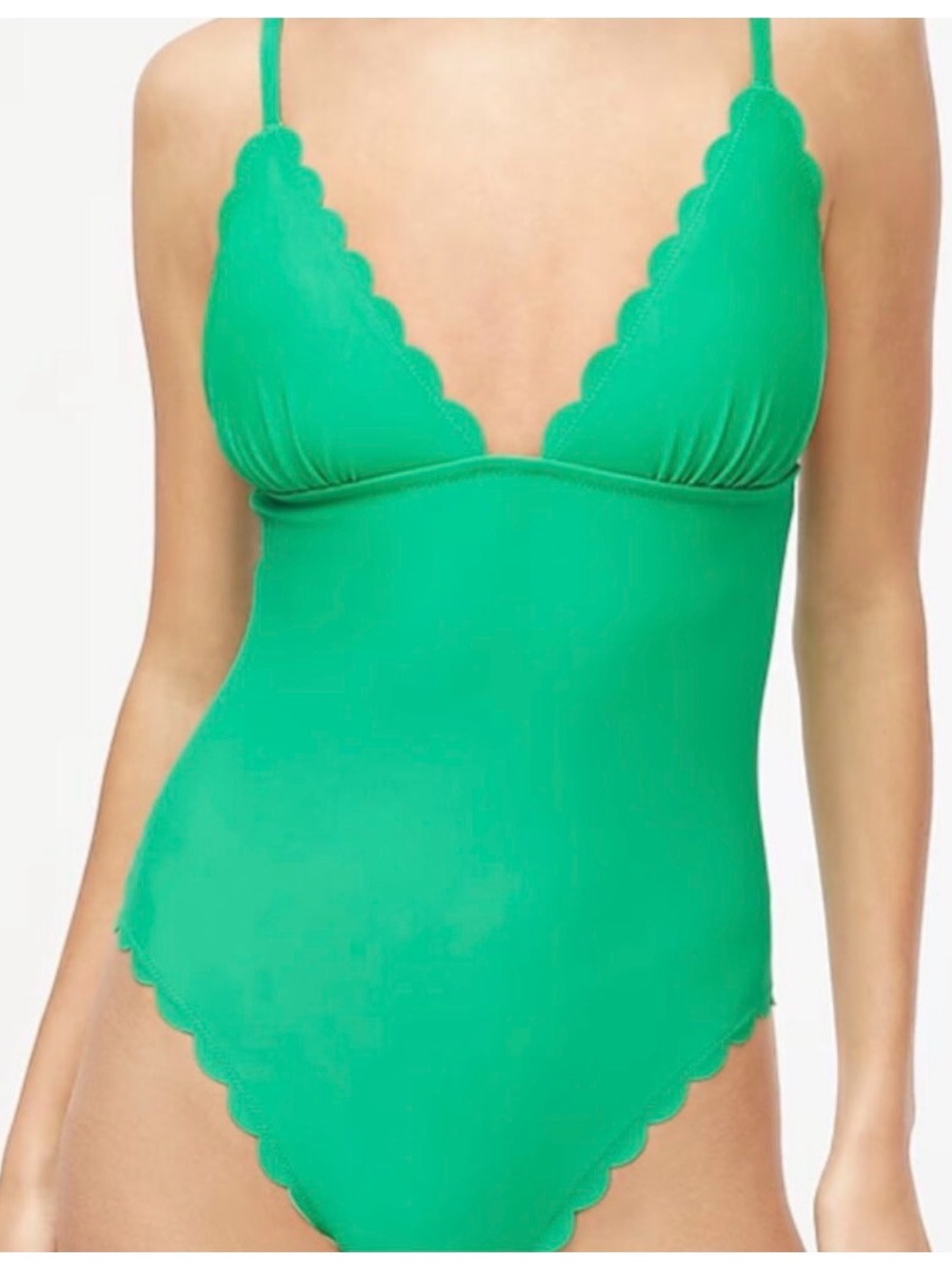 J. Crew scalloped emerald green one piece swimsuit NWT‎ XL